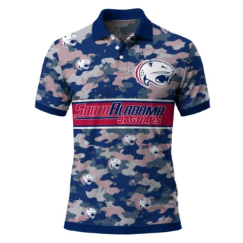 South Alabama Jaguars Polo Shirt Customized Camo Band Blue Best Selling