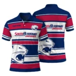 South Alabama Jaguars Polo Shirt Customized Horizontal Blocks Blue Best Selling