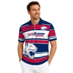 South Alabama Jaguars Polo Shirt Customized Horizontal Blocks Blue Best Selling
