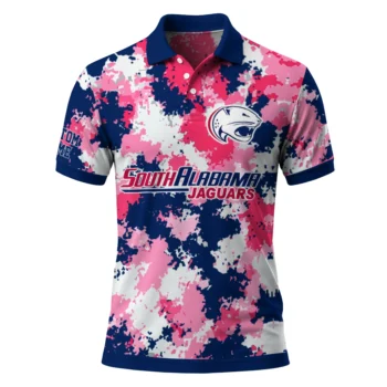 South Alabama Jaguars Polo Shirt Customized Pixel Camo Blue Best Selling