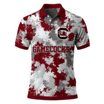 South Carolina Gamecocks Polo Shirt Personalized Pixel Camo Garnet Best Selling
