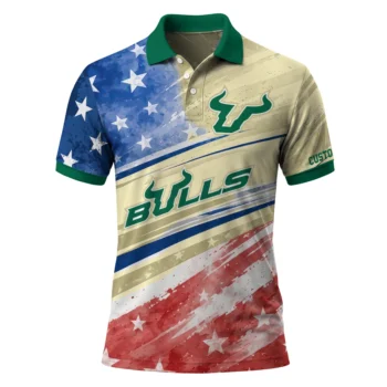 South Florida Bulls Polo Shirt Personalized Star Stripes Red Blue Best Selling