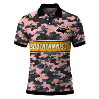 Southern Miss Golden Eagles Polo Shirt Custom Camo Band Black Best Selling