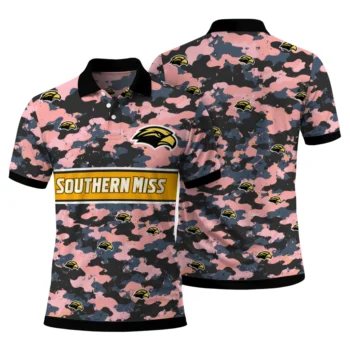 Southern Miss Golden Eagles Polo Shirt Custom Camo Band Black Fashion Forward