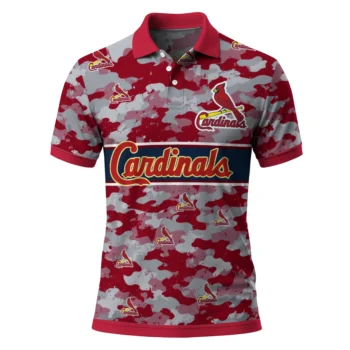 St Louis Cardinals Polo Shirt Custom Camo Band Red Best Selling