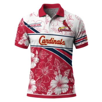 St Louis Cardinals Polo Shirt Custom Floral Angles Red White Best Selling