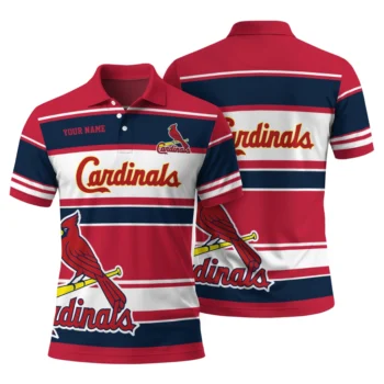 St Louis Cardinals Polo Shirt Custom Horizontal Blocks Red Fashion Forward