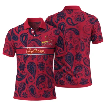 St Louis Cardinals Polo Shirt Custom Paisley Band Red Fashion Forward