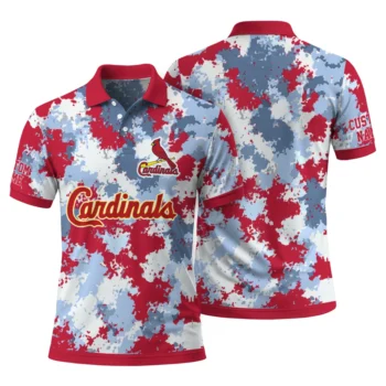 St Louis Cardinals Polo Shirt Custom Pixel Camo Red Fashion Forward