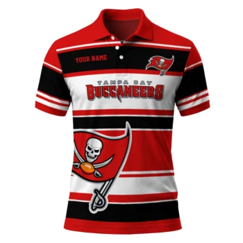 Tampa Bay Buccaneers Polo Shirt Custom Horizontal Blocks Red Best Selling