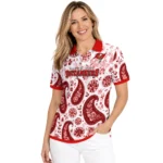 Tampa Bay Buccaneers Polo Shirt Custom Paisley Florals Red White Best Selling