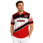 Tampa Bay Buccaneers Polo Shirt Customized Slanted Stripes Red White Best Selling