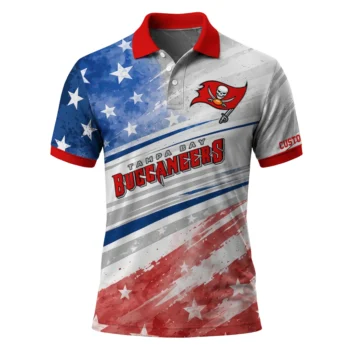 Tampa Bay Buccaneers Polo Shirt Personalized Star Stripes Red Blue Best Selling