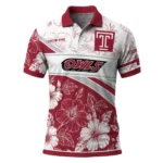 Temple Owls Polo Shirt Custom Floral Angles Red White Best Selling