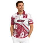 Temple Owls Polo Shirt Custom Floral Angles Red White Best Selling