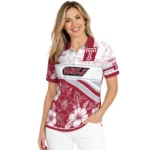 Temple Owls Polo Shirt Custom Floral Angles Red White Best Selling