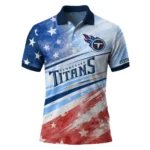 Tennessee Titans Polo Shirt Custom Star Stripes Red Blue Best Selling