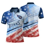 Tennessee Titans Polo Shirt Custom Star Stripes Red Blue Best Selling