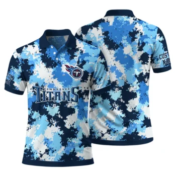 Tennessee Titans Polo Shirt Personalized Pixel Camo Navy Fashion Forward