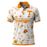Tennessee Volunteers Polo Shirt Customized Floral Pinstripe Orange White Best Selling
