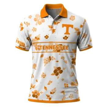 Tennessee Volunteers Polo Shirt Customized Floral Pinstripe Orange White Best Selling