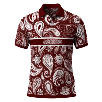 Texas Am Aggies Polo Shirt Personalized Paisley Band Maroon Best Selling