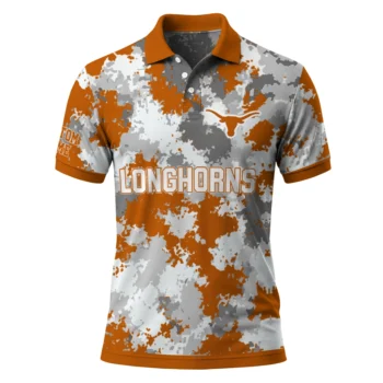 Texas Longhorns Polo Shirt Customized Pixel Camo Orange Best Selling