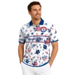 Texas Rangers Polo Shirt Personalized Floral Pinstripe Blue White Best Selling