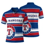 Texas Rangers Polo Shirt Personalized Horizontal Blocks Blue Best Selling