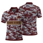 Texas State Bobcats Polo Shirt Personalized Camo Band Maroon Best Selling