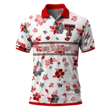 Texas Tech Red Raiders Polo Shirt Custom Floral Pinstripe Red White Best Selling