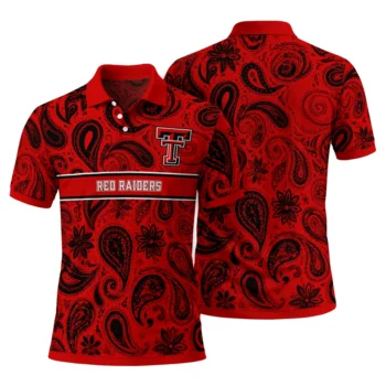 Texas Tech Red Raiders Polo Shirt Custom Paisley Band Red Fashion Forward