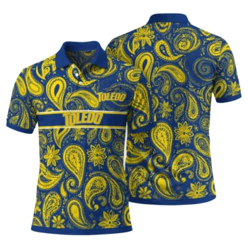 Toledo Rockets Polo Shirt Personalized Paisley Band Blue Fashion Forward