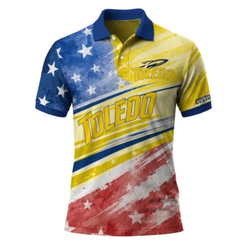 Toledo Rockets Polo Shirt Personalized Star Stripes Red Blue Best Selling