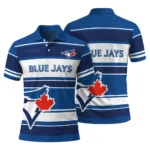 Toronto Blue Jays Polo Shirt Custom Horizontal Blocks Blue Best Selling