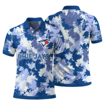 Toronto Blue Jays Polo Shirt Custom Pixel Camo Blue Fashion Forward