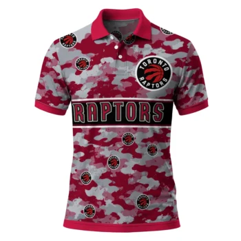 Toronto Raptors Polo Shirt - Personalized Camo Band Red