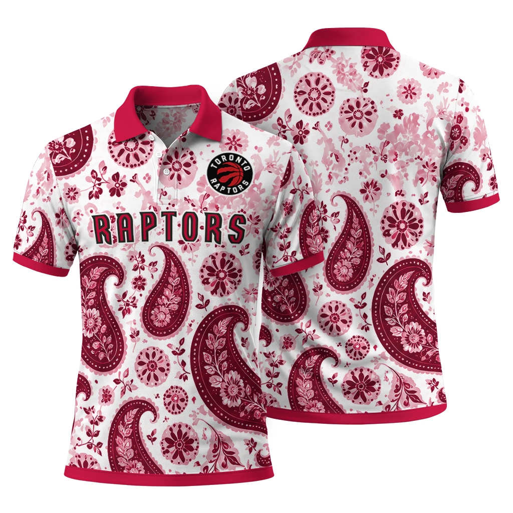 toronto-raptors-polo-shirt-personalized-paisley-florals-red-white-fashion-forward.webp