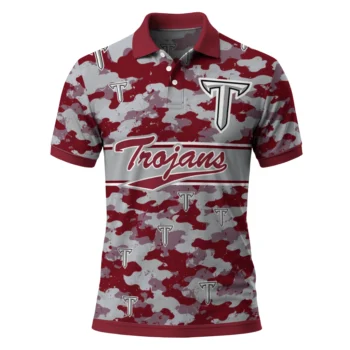 Troy Trojans Polo Shirt Customized Camo Band Red Best Selling