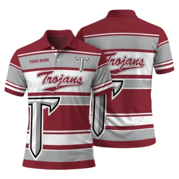 Troy Trojans Polo Shirt Customized Horizontal Blocks Red Fashion Forward