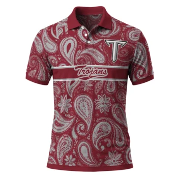Troy Trojans Polo Shirt Customized Paisley Band Red Best Selling