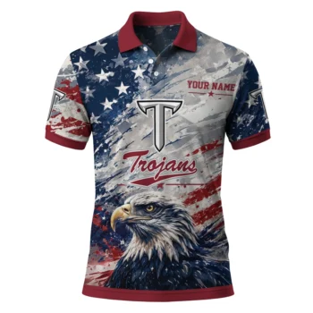 Troy Trojans Polo Shirt Customized Star Brushstrokes Red Blue Best Selling