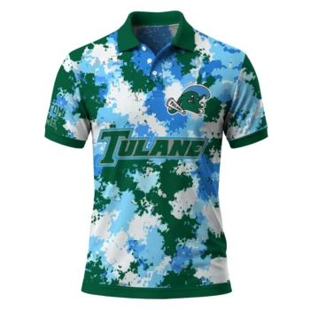 Tulane Green Wave Polo Shirt Custom Pixel Camo Green Best Selling