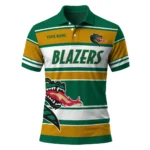 Uab Blazers Polo Shirt Customized Horizontal Blocks Green Best Selling