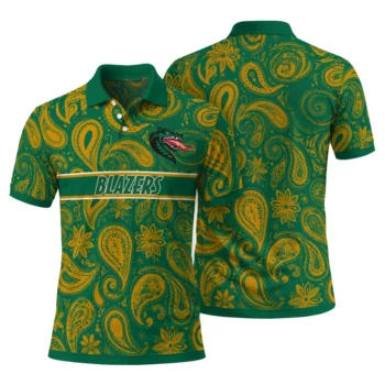 Uab Blazers Polo Shirt Customized Paisley Band Green Fashion Forward