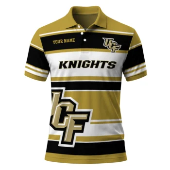 Ucf Knights Polo Shirt Personalized Horizontal Blocks Gold Best Selling