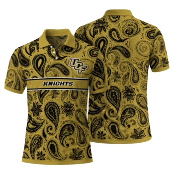 Ucf Knights Polo Shirt Personalized Paisley Band Gold Fashion Forward
