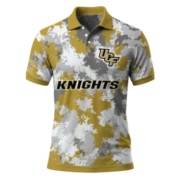 Ucf Knights Polo Shirt Personalized Pixel Camo Gold Best Selling