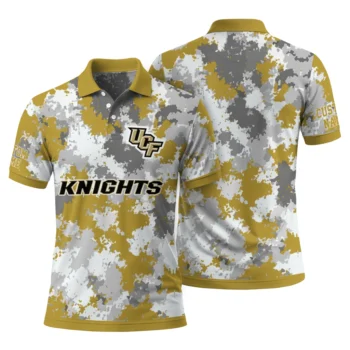 Ucf Knights Polo Shirt Personalized Pixel Camo Gold Fashion Forward