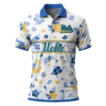 Ucla Bruins Polo Shirt Custom Floral Pinstripe Blue White Best Selling